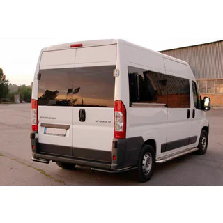 Hintere Eckschutzrohre AK003 Schwarz (2 Stk., Edelstahl) Peugeot Boxer 2006-2025 Foto 4
