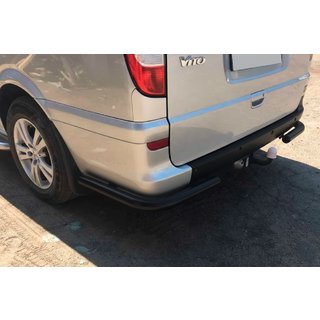 Hintere Eckschutzrohre AK003 Schwarz (2 Stk., Edelstahl) Mittlerer und langer Radstand Mercedes Vito W639 2004-2014 Foto 3