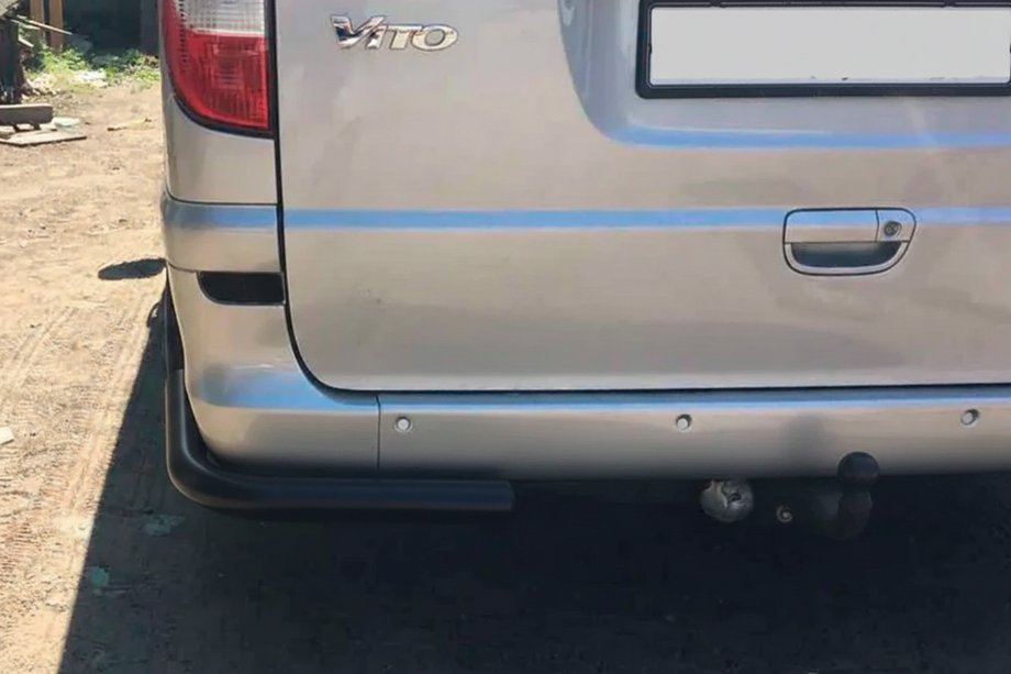Mercedes Vito W639 2004-2014 Hintere Eckschutzrohre AK003 Schwarz (2 Stk., Edelstahl) Mittlerer und langer Radstand Foto 5