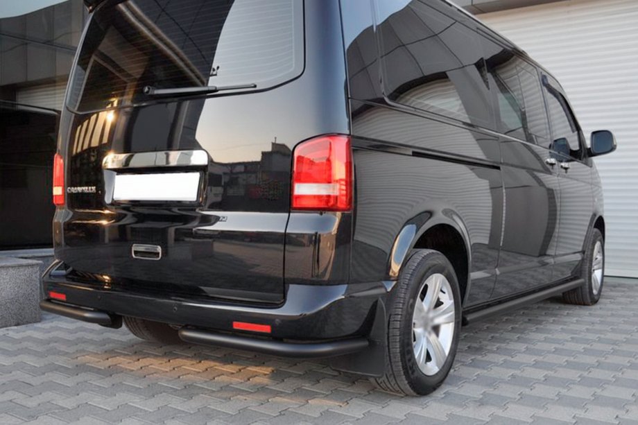 Volkswagen T6 2015-2024 Hintere Eckschutzrohre AK003 Schwarz (2 Stk., Edelstahl) Foto 8