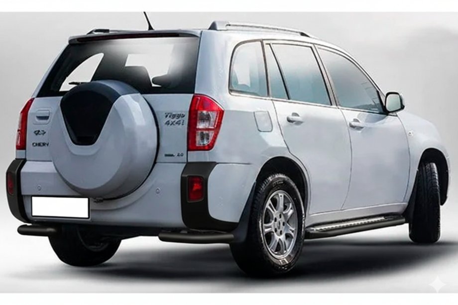 Chery Tiggo 3 2005- Hintere Eckschutzrohre AK003 Schwarz (2 Stk., Edelstahl) Image