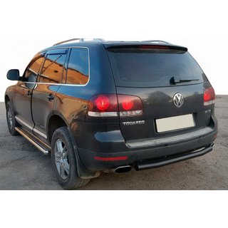 Hinterer Schutz AK002 Schwarz (2 Stk., Edelstahl) Volkswagen Touareg 2002–2010 Foto 1