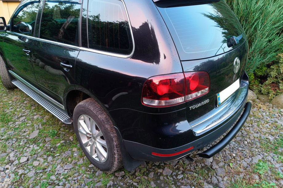 Volkswagen Touareg 2002–2010 Hinterer Schutz AK002 Schwarz (2 Stk., Edelstahl) Foto 2