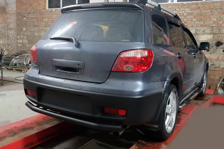 Mitsubishi Outlander 2001-2006 Hinterer Überrollbügel AK002/2 Schwarz (Edelstahl) Image
