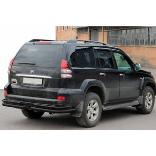 Hintere Doppelrohre AK003-1 Schwarz (2 Stk., Edelstahl) Toyota Land Cruiser Prado 120 2002-2009 Foto 1