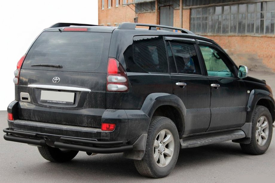 Toyota Land Cruiser Prado 120 2002-2009 Hintere Doppelrohre AK003-1 Schwarz (2 Stk., Edelstahl) Foto 1