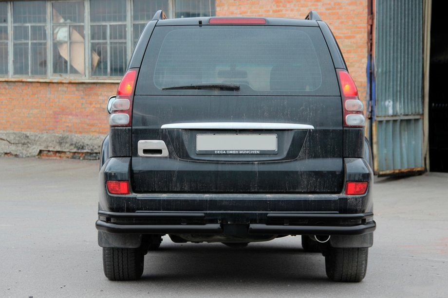 Toyota Land Cruiser Prado 120 2002-2009 Hintere Doppelrohre AK003-1 Schwarz (2 Stk., Edelstahl) Foto 2