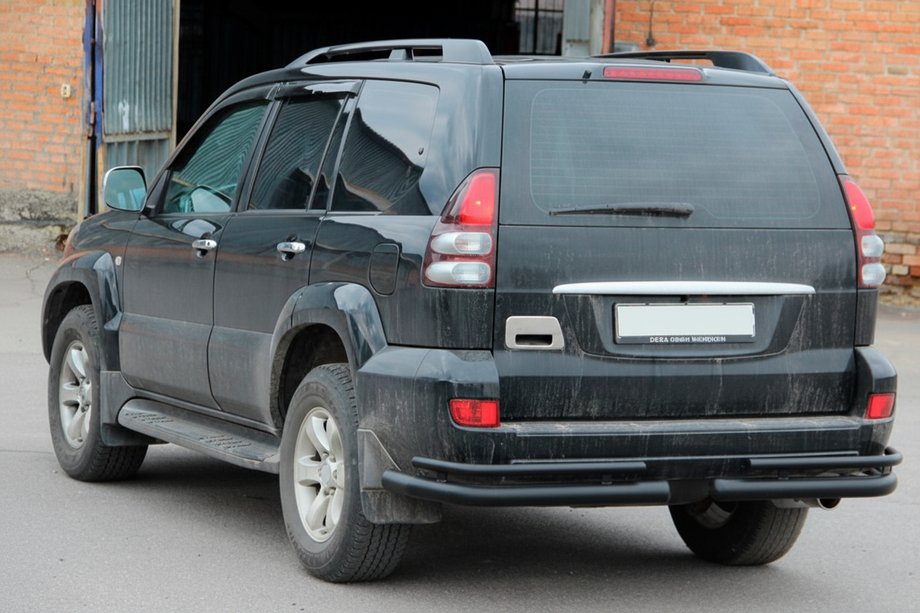Toyota Land Cruiser Prado 120 2002-2009 Hintere Doppelrohre AK003-1 Schwarz (2 Stk., Edelstahl) Foto 3
