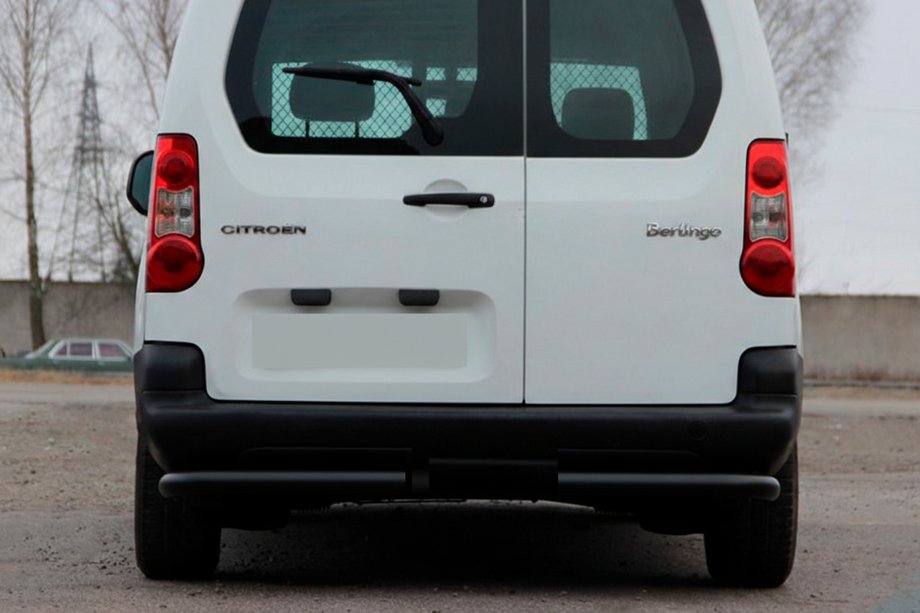 Citroen Berlingo 2008-2018 Hintere Eckschutzrohre AK003 Schwarz (Edelstahl) Image