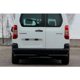 Hintere Eckschutzrohre AK-003 Schwarz (Edelstahl) Peugeot Partner Tepee 2008-2018 Foto 1