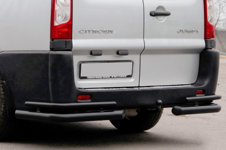 Fiat Scudo 2007-2015 Hintere Eckschutzrohre AK003-Double Black (2 Stk., Edelstahl) Image