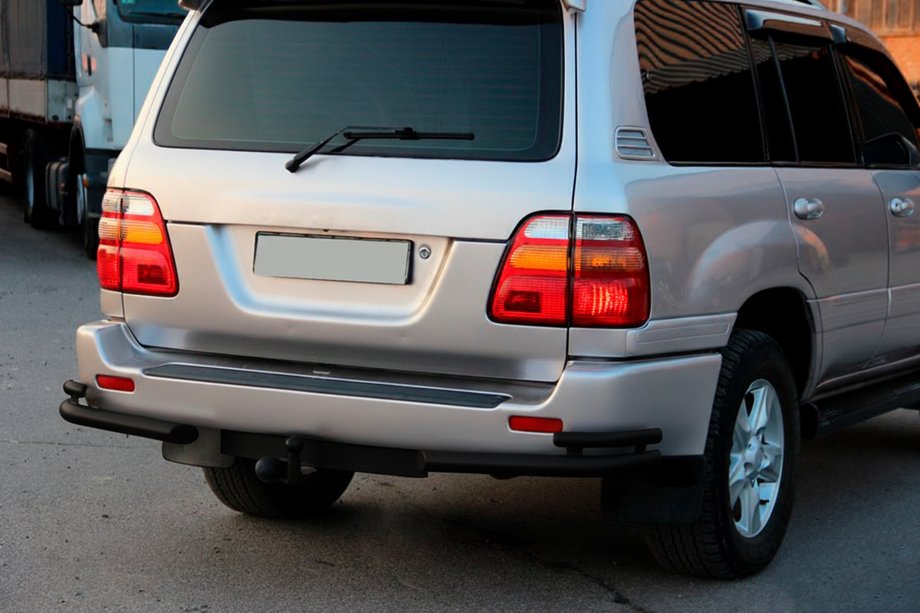 Toyota Land Cruiser 100 1998-2007 Hintere Eckschutzrohre AK003-Double Black (2 Stk., Edelstahl) Foto 2