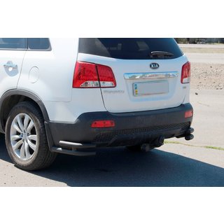 Hintere Doppel-Eckschutz AK003-Doppel Black (Edelstahl) Kia Sorento II XM 2009-2014 Foto 1