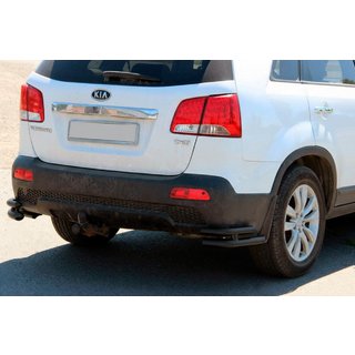 Hintere Doppel-Eckschutz AK003-Doppel Black (Edelstahl) Kia Sorento II XM 2009-2014 Foto 3