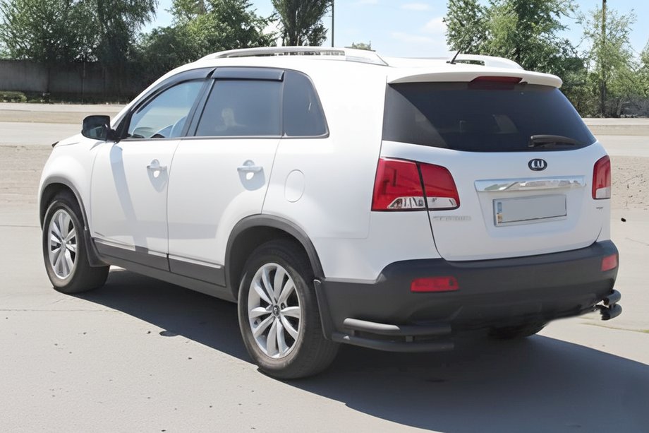 Kia Sorento II XM 2009-2014 Hintere Doppel-Eckschutz AK003-Doppel Black (Edelstahl) Foto 4