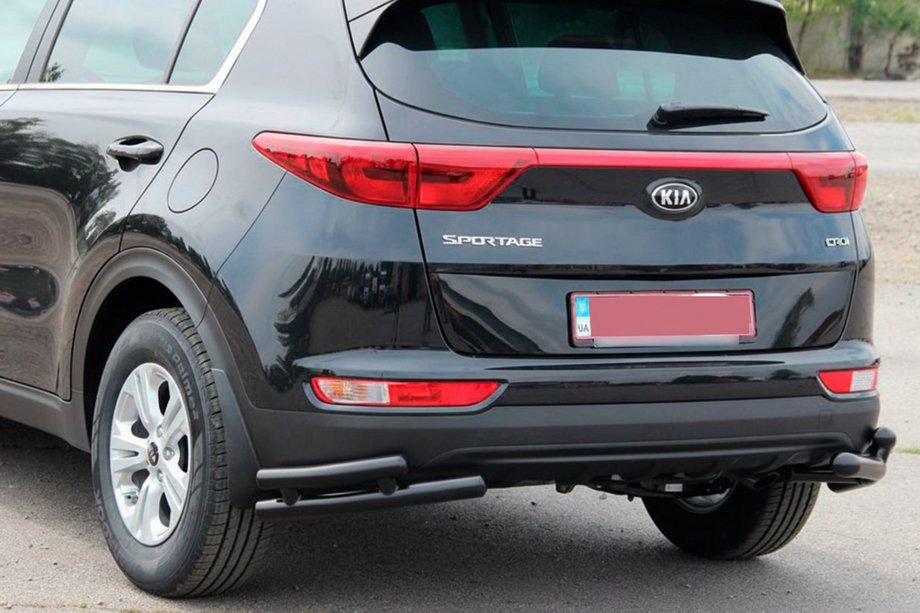 Kia Sportage 2015-2021 Hinterer Doppel-Eckschutz AK003 Double Black (Edelstahl) Foto 1