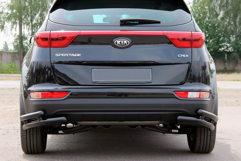 Kia Sportage 2015-2021 Hinterer Doppel-Eckschutz AK003 Double Black (Edelstahl) Foto 2