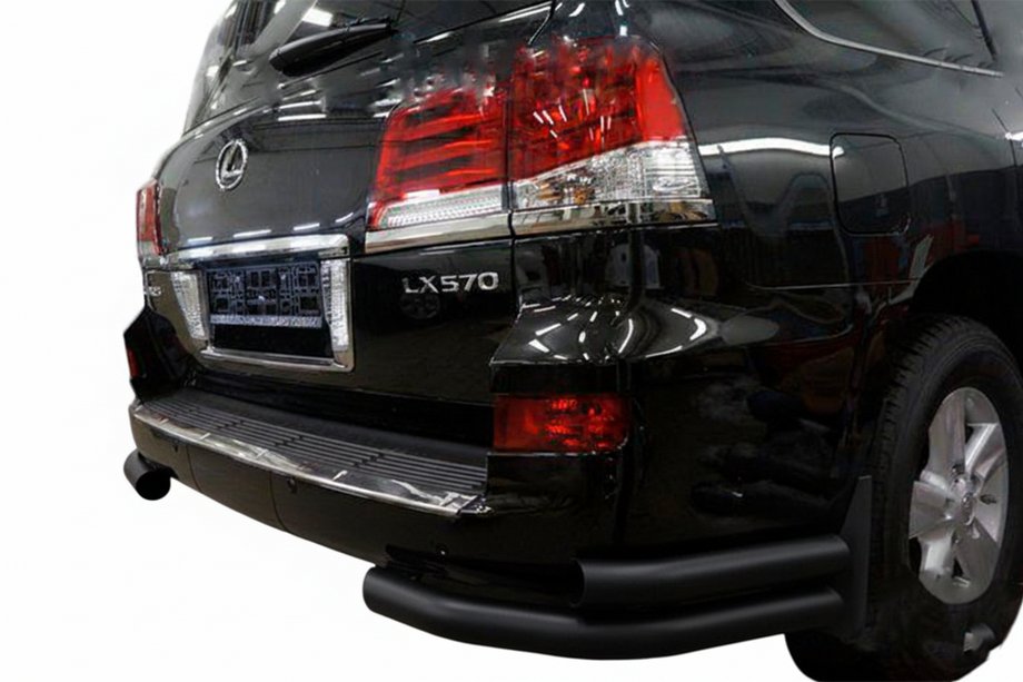 Lexus LX570/450d 2008-2022 Hintere Doppel-Eckrohre Black (Edelstahl) Image