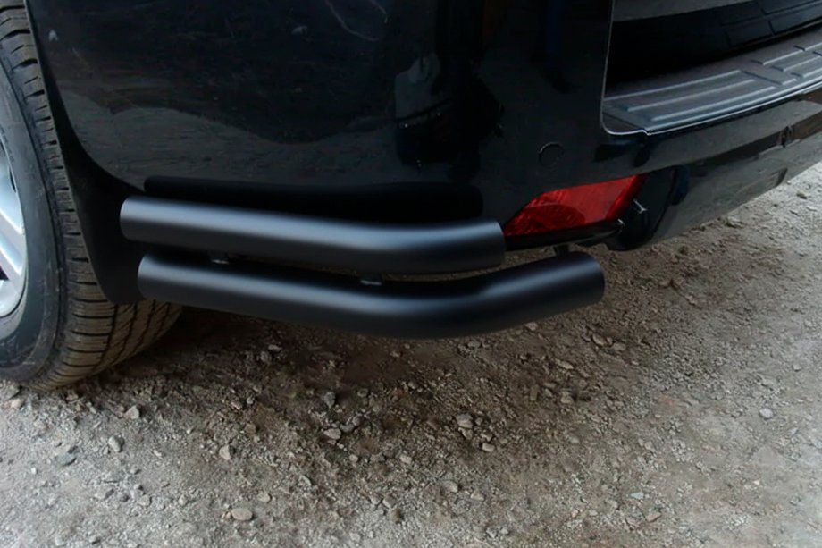 Toyota Land Cruiser Prado 150 2009-2023 Hintere Eckschutzrohre AK003-Doppel Black (Edelstahl) Foto 3
