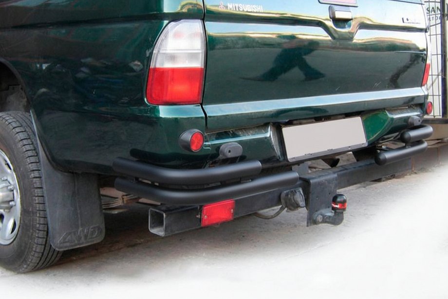 Mitsubishi L200 1996-2006 Hintere Eckschutzrohre AK003-Double Black (2 Stk., Edelstahl) Image