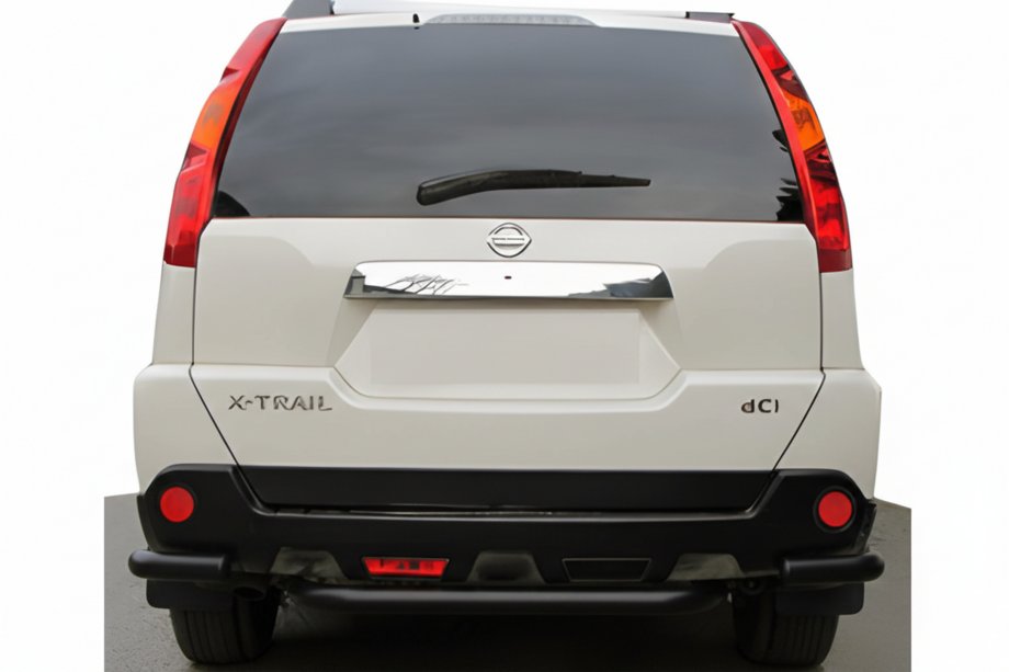 Nissan X-trail T31 2007-2014 Hintere Eckschutzrohre mit Mittelteil AK0073 Schwarz (2 Stk., Edelstahl) Foto 1