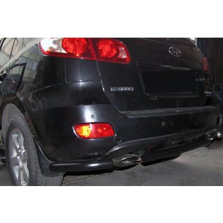 Hintere Eckschutzrohre mit Mittelteil AK0073 Schwarz (2 Stk., Edelstahl) Hyundai Santa Fe 2 2006-2012