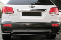 Kia Sorento II XM 2009-2014 Hintere Eckschutzrohre mit Mittelteil AK007-3 Schwarz (2 Stk., Edelstahl) Foto 1