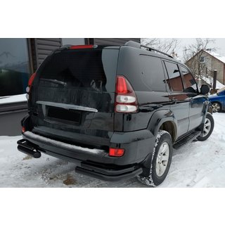 Hintere Doppelrohre AK003-2 Schwarz (2 Stk., Edelstahl) Toyota Land Cruiser Prado 120 2002-2009 Foto 1