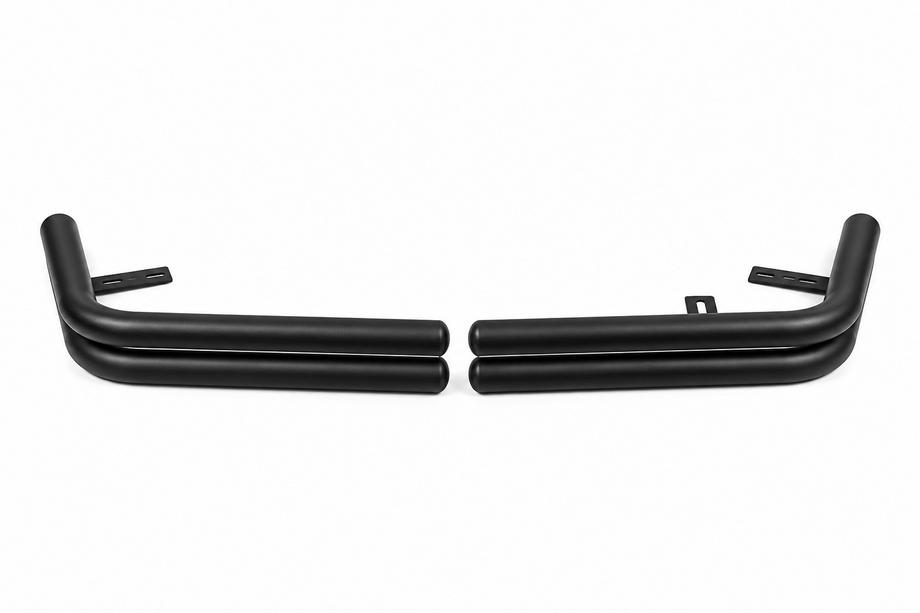 Toyota Land Cruiser Prado 120 2002-2009 Hintere Doppelrohre AK003-2 Schwarz (2 Stk., Edelstahl) Foto 5