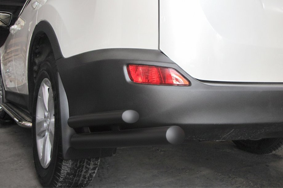 Toyota Rav 4 2013-2018 Hintere Eckschutzrohre AK003-Doppel Black (Edelstahl) Image