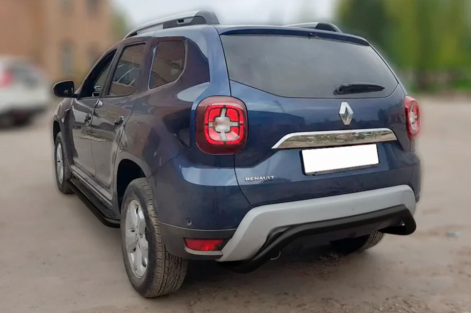 Renault Duster 2018-2024 Heckschutz AK007 Schwarz (Edelstahl) Image