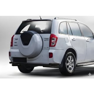 Hintere doppelte Eckrohre AK003-double Schwarz (2 Stk., Edelstahl) Chery Tiggo 3 2005- Foto 1