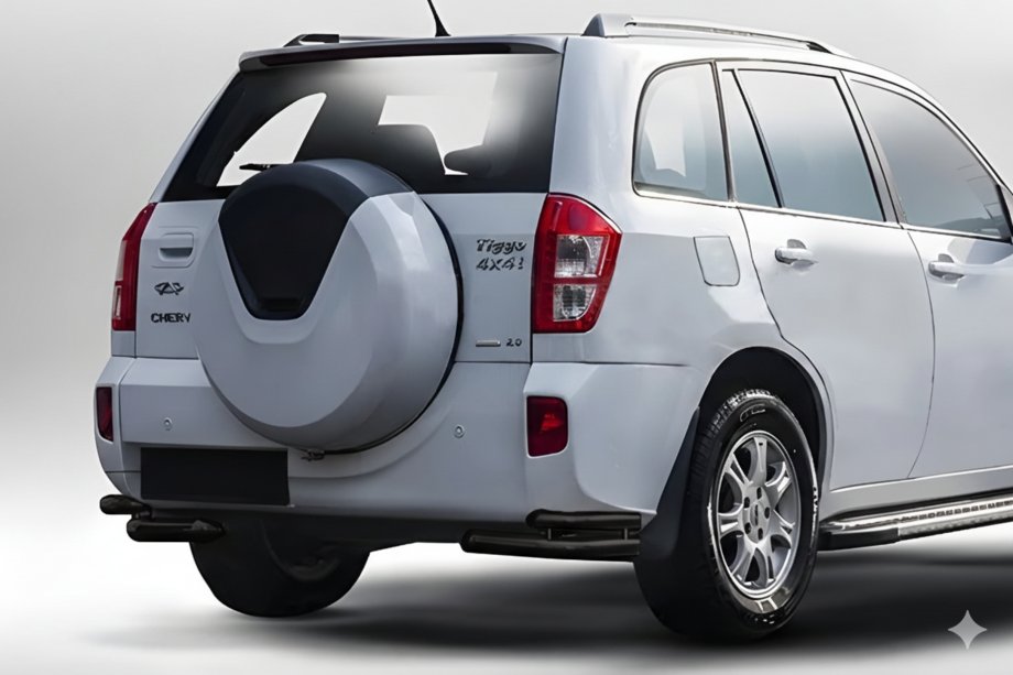 Chery Tiggo 3 2005- Hintere doppelte Eckrohre AK003-double Schwarz (2 Stk., Edelstahl) Image