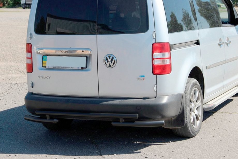 Volkswagen Caddy 2010-2015 Hinterer Überrollbügel AK003-2 Schwarz (2 Stk., Edelstahl) Image