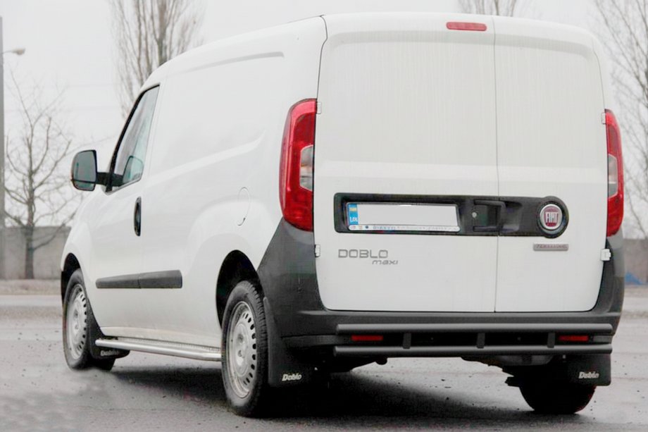 Fiat Doblo II 2010-2022 Hinterer Überrollbügel AK002/1-Doppel Black (Edelstahl) Image