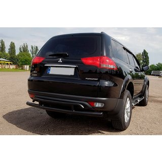 Hinterer Schutz AK002-2 Schwarz (2 Stk, Edelstahl) Mitsubishi Pajero Sport 2008-2015 Foto 2
