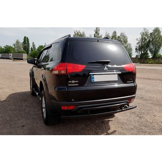Hinterer Schutz AK002-2 Schwarz (2 Stk, Edelstahl) Mitsubishi Pajero Sport 2008-2015 Foto 3