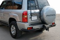Nissan Patrol Y61 1997-2011 Hinterer Überrollbügel AK005-3 Schwarz (Edelstahl) Foto 1