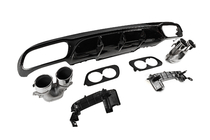 Mercedes E-class W213 2016-2023 Heckdiffusor mit Endrohren E53-Design Silver (für Base) Foto 3