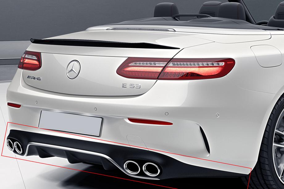 Mercedes E-class coupe C238 2016-2024 Heckdiffusor Black mit Chrome Endrohren (Design AMG53) Foto 1