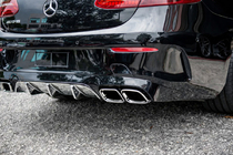 Mercedes E-class coupe C238 2016-2024 Heckdiffusor Black mit Chrome Endrohren (Design AMG63) Foto 1