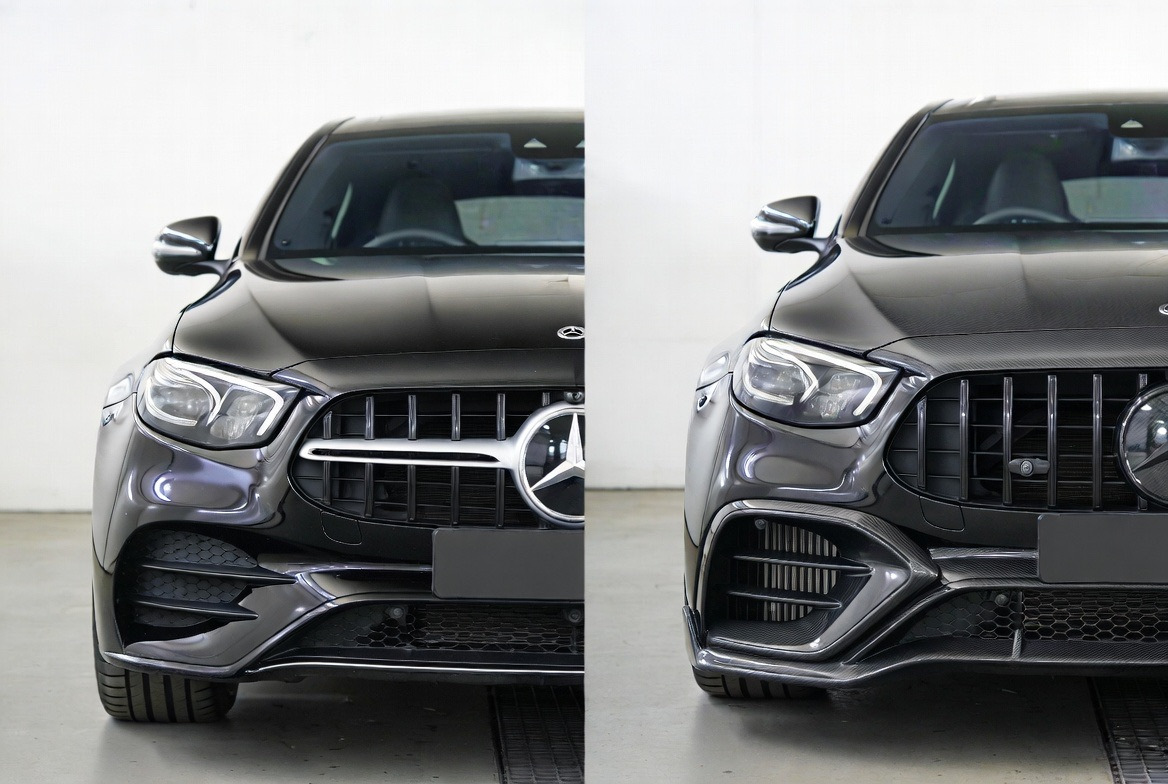 Vorher und nachher: Stoßstangenwechsel Mercedes E-Class W214 — Brabus-Stil