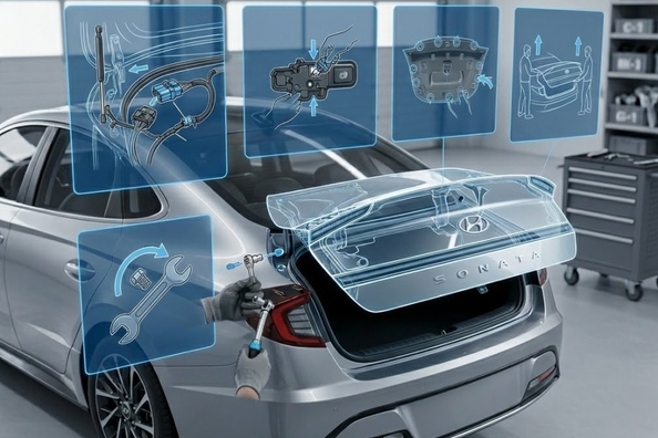 Hyundai Sonata: Kofferraumdeckel ausbauen – Schritt für Schritt