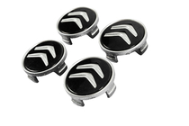 Citroen Felgendeckel 60/56 mm (Schwarz/Chrom, 4 Stk.) Foto 2