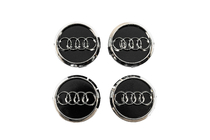 Audi Nabenkappen für Felgen 60/58 mm (Schwarz/Chrom, 4 Stk.) Foto 1
