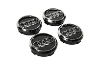 Audi Nabenkappen für Felgen 60/58 mm (Schwarz/Chrom, 4 Stk.) Foto 3