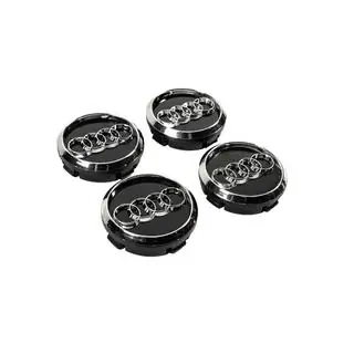 Nabenkappen für Felgen 60/58 mm (Schwarz/Chrom, 4 Stk.) Foto 3