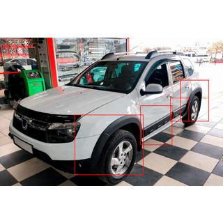 Kotflügelverbreiterungen mit Zierleisten EuroCap (12 Stk., glatt, schwarz matt, ABS) Renault Duster 2008–2017 Foto 1