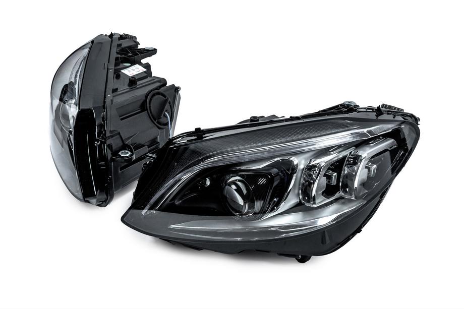 Mercedes C-class W205 2014-2021 Frontscheinwerfer mit Full-LED-Modulen (für HALOGEN, 2 Stk.) Foto 2