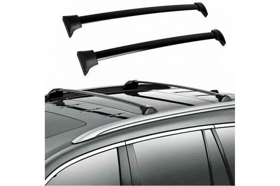 Acura MDX 2013-2020 Dachträger Quertraversen für integrierte Reling OEM (2 Stk.) Schwarz Foto 12